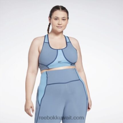 نحيف لائحة زرقاء حمالة صدر لوكس ريسر مبطنة بألوان متداخلة (حجم كبير) Reebok 0NZ0F832