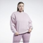 نحيف منقوع أرجواني كنزة صباغة طبيعية كلاسيكية (حجم كبير) Reebok 0NZ0F903