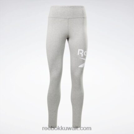 نحيف هيذر رمادي متوسط ​​/ أبيض ليقنز بشعار الماركة Reebok 0NZ0F688