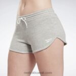نحيف هيذر رمادي متوسط شورت فرنسي تيري بطبعة هوية Reebok 0NZ0F637 - Image 5