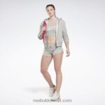 نحيف هيذر رمادي متوسط هودي بشعار الماركة Reebok 0NZ0F513 - Image 2