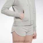 نحيف هيذر رمادي متوسط هودي بشعار الماركة Reebok 0NZ0F513 - Image 5