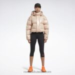نحيف ecru ناعم سترة فيكتوريا بيكهام منفوخة Reebok 0NZ0F845