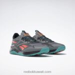 نقي رمادي 5 / كور أسود / أزرق مخضر كلاسيكي حذاء nano x2 tr Adventure للنساء Reebok 0NZ0F101 - Image 9