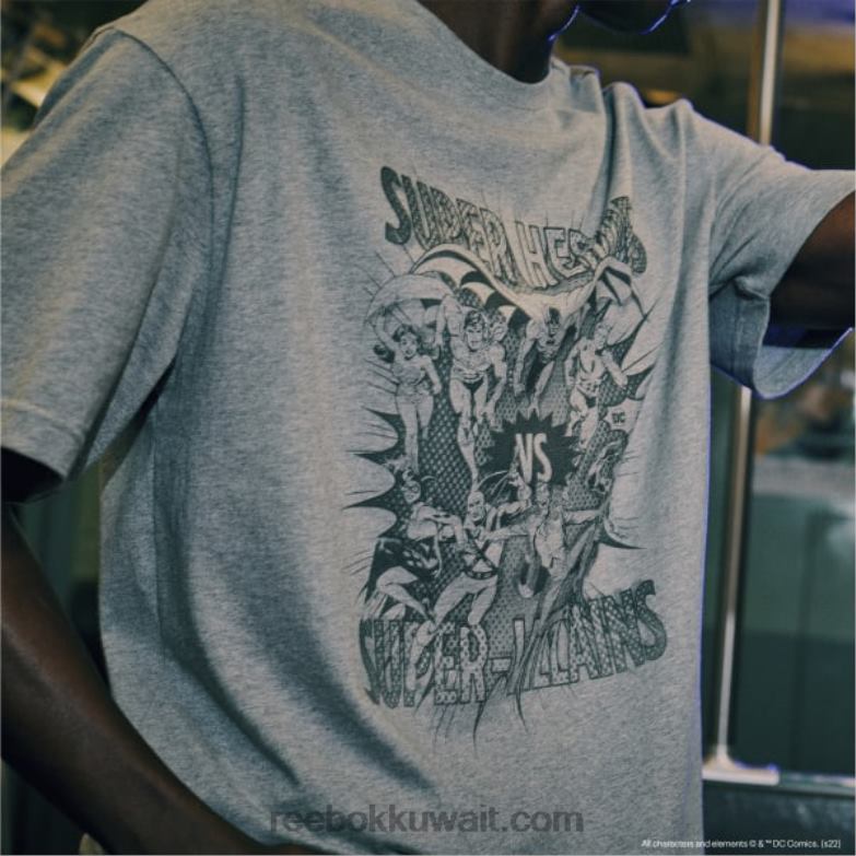 هيذر رمادي متوسط تي شيرت dc x face-off Reebok 0NZ0F396 - Image 2