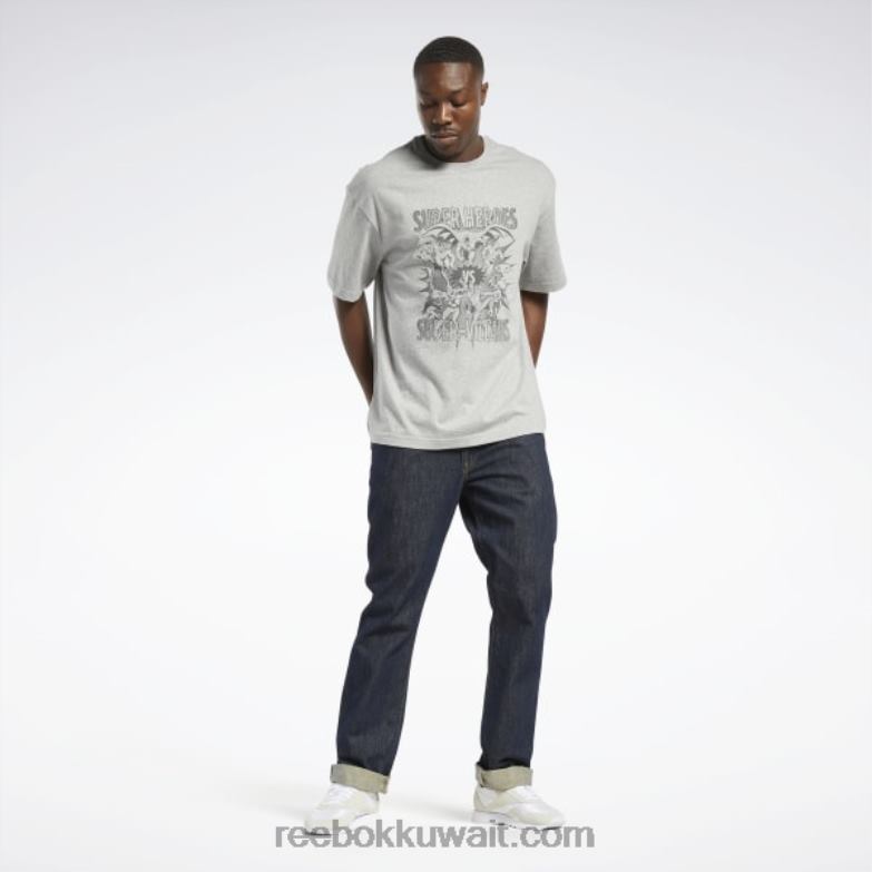 هيذر رمادي متوسط تي شيرت dc x face-off Reebok 0NZ0F396 - Image 3