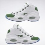 ftwr أبيض / أخضر صنوبر السؤال منتصف أحذية كرة السلة Reebok 0NZ0F490 - Image 9