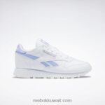 ftwr أبيض / أرجواني توهج أحذية نسائية جلدية كلاسيكية Reebok 0NZ0F164