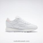 ftwr أبيض / بورسلين وردي الأحذية الجلدية الكلاسيكية sp للنساء Reebok 0NZ0F315 - Image 4
