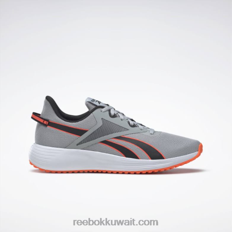 نقي رمادي 3 / الأساسية أسود / برتقالي مضيئة لايت بلس 3 أحذية ركض رجالية Reebok 0NZ0F1340