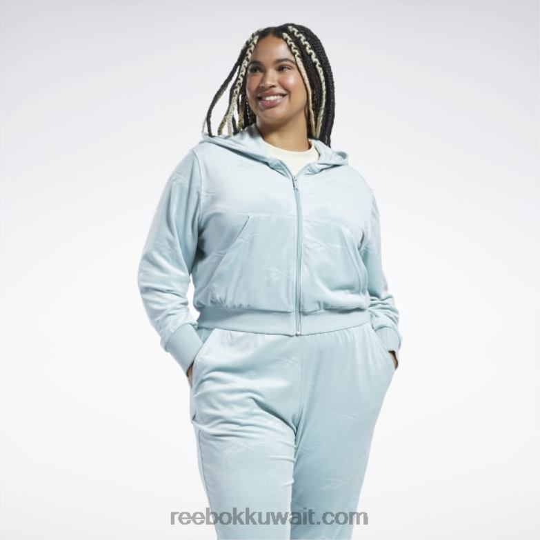 نحيف الرمادي الساحلي كنزة كلاسيك انرجي كيو 4 قطيفة بسحاب (مقاس كبير) Reebok 0NZ0F899