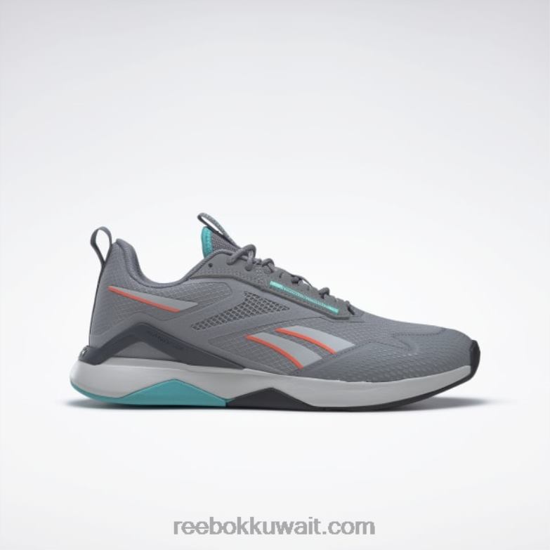 نقي رمادي 5 / رمادي نقي 2 / أزرق مخضر حذاء تدريب nanoflex Adventure tr للسيدات Reebok 0NZ0F952