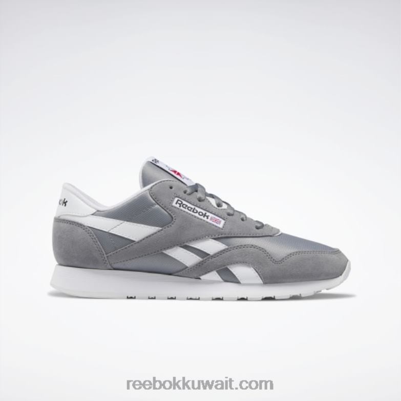 نقي رمادي 5 / ftwr أبيض أحذية الرجال النايلون الكلاسيكية Reebok 0NZ0F1047