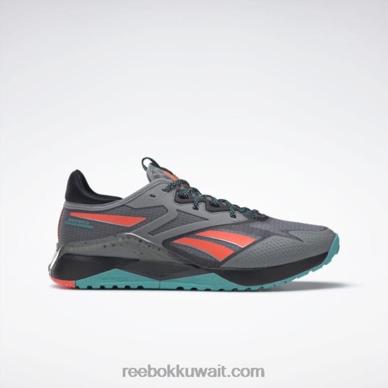 نقي رمادي 5 / كور أسود / أزرق مخضر كلاسيكي حذاء تدريب nano x2 tr Adventure للرجال Reebok 0NZ0F1063