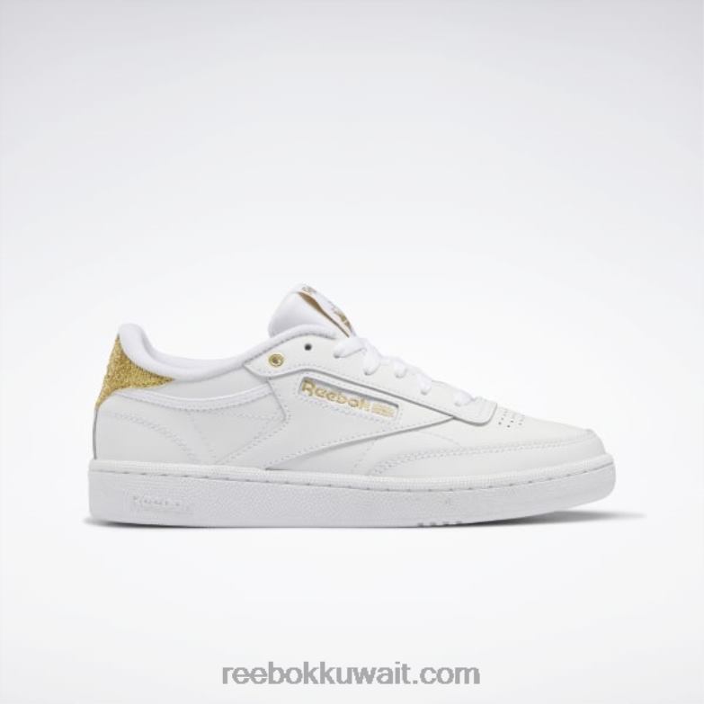 التقى الأبيض / الذهب. حذاء نسائي كلوب سي 85 Reebok 0NZ0F404