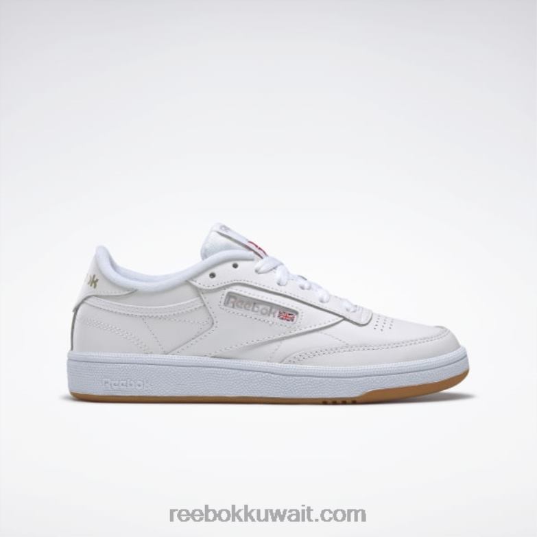 نحيف أبيض / رمادي فاتح / علكة حذاء كلوب ج 85 Reebok 0NZ0F57