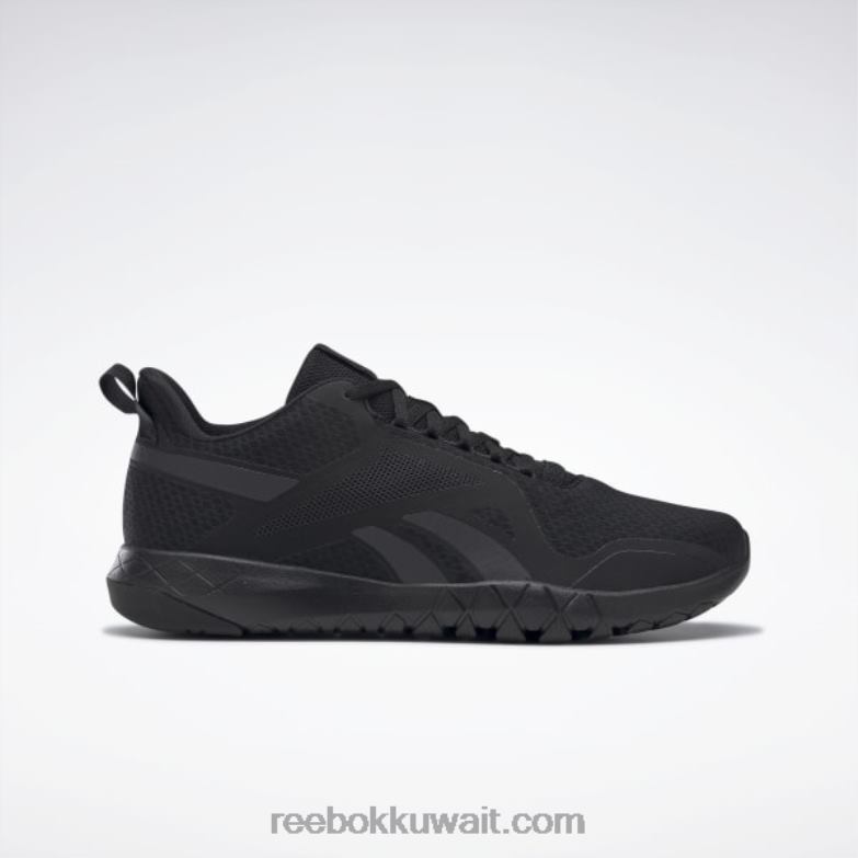 أسود / رمادي نقي 8 فلكساغون فورس 3 أحذية تدريب رجالية واسعة 4e Reebok 0NZ0F1037