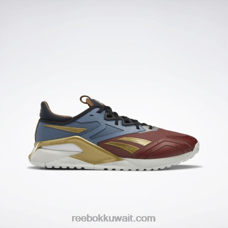 أحمر تيرا / أزرق شجاع / ذهبي غير لامع حذاء رياضي DC Nano X2 للرجال Reebok 0NZ0F98