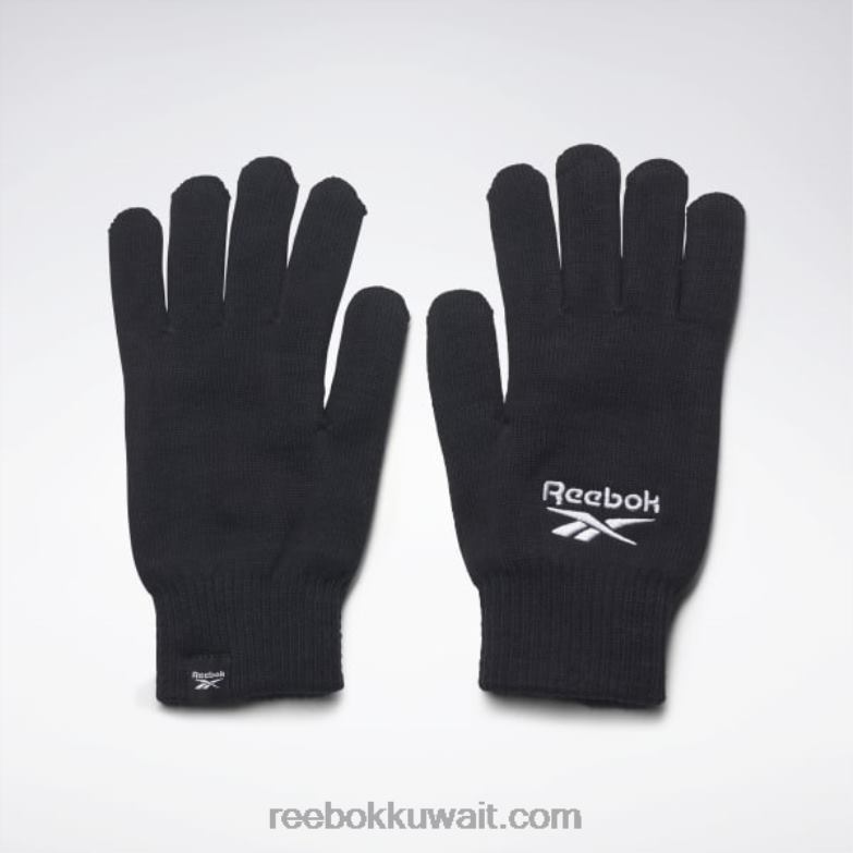 أسود قفازات شعار الرياضة الأساسية Reebok 0NZ0F1021