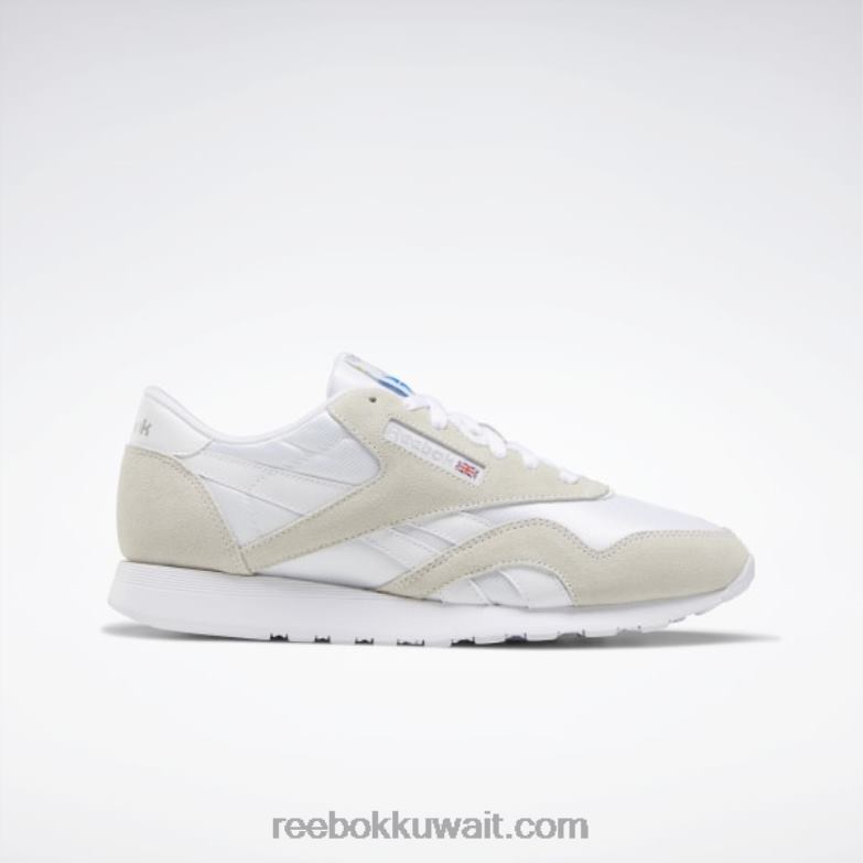 أبيض / رمادي فاتح أحذية الرجال النايلون الكلاسيكية Reebok 0NZ0F1141