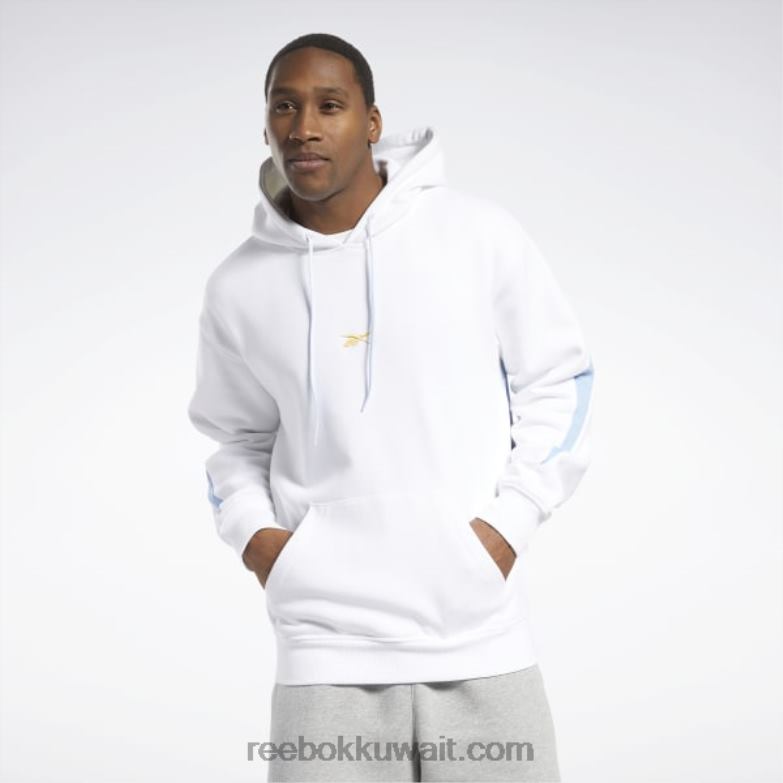 رجال أبيض كرة السلة العودة ناقلات الصوف هوديي Reebok 0NZ0F1144