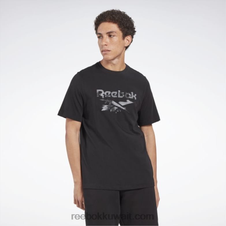 رجال أسود الهوية الحديثة كامو تي شيرت Reebok 0NZ0F1155