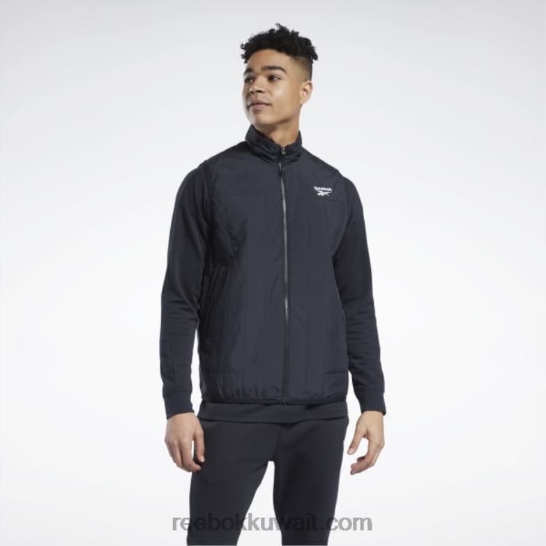 رجال أسود سترة مبطنة خفيفة لباس خارجي Reebok 0NZ0F1174