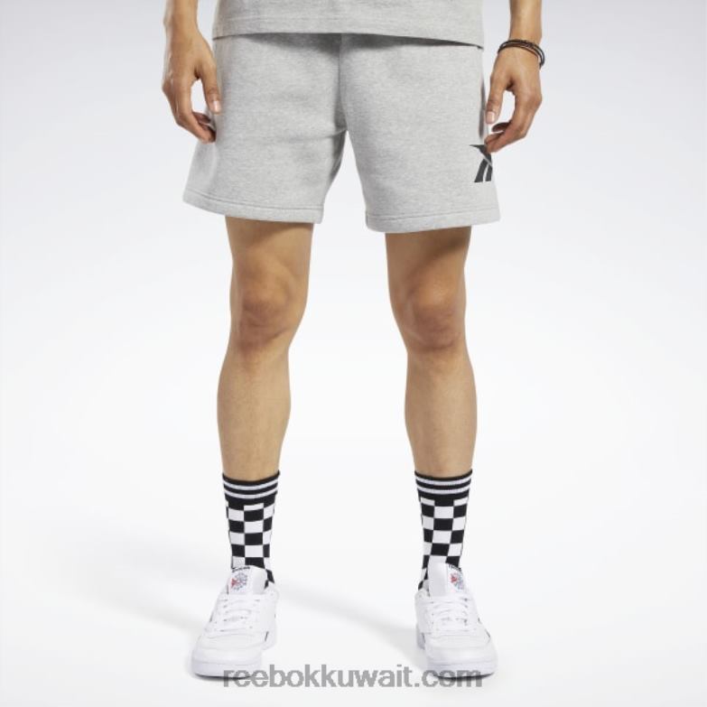 رجال هيذر رمادي متوسط شورت فخور بعلامة تجارية كلاسيكية Reebok 0NZ0F1210