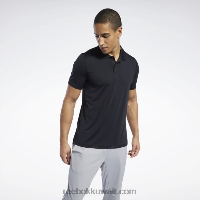 رجال أسود قميص بولو جاهز للتمارين الرياضية Reebok 0NZ0F1228