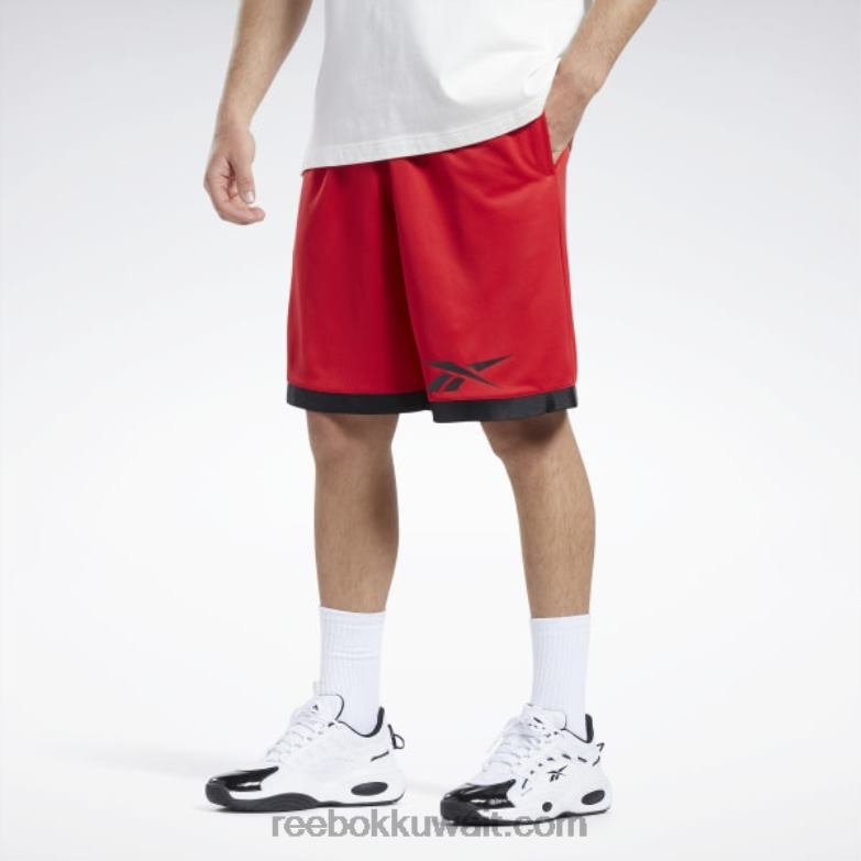 رجال ناقلات الأحمر شورت شبكي لكرة السلة Reebok 0NZ0F1269