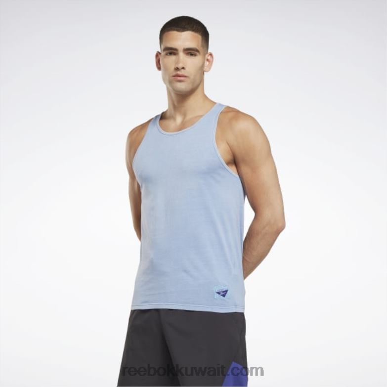 رجال جريئة الأرجواني ليه ميلز تانك توب صبغ طبيعي Reebok 0NZ0F1304