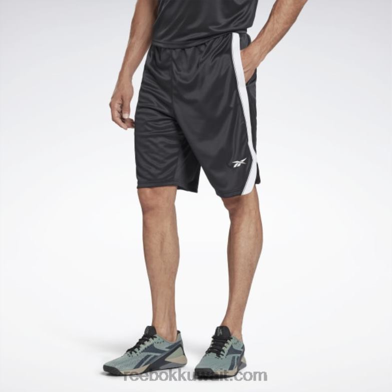 رجال أسود الليل شورت شبكي جاهز للتمارين الرياضية Reebok 0NZ0F1346
