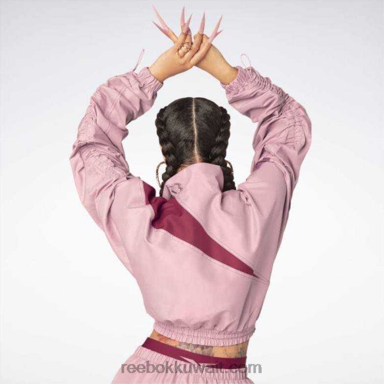 نحيف الوردة الرملية سترة كاردي ب الساتان المنسوجة Reebok 0NZ0F170