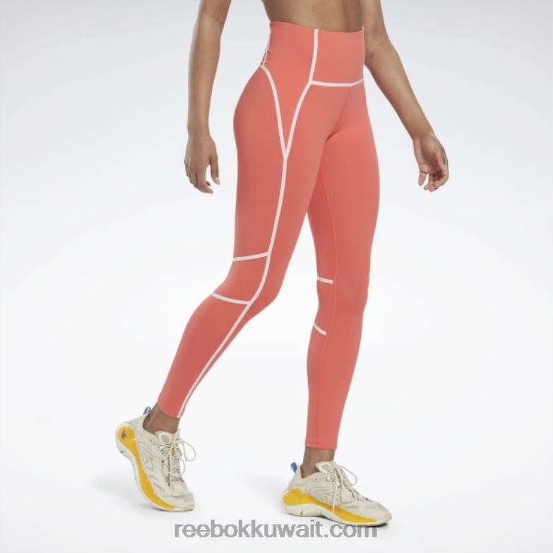 نحيف مضيئة شبه برتقالية لوكس كولون بلوك بخصر مرتفع Reebok 0NZ0F347