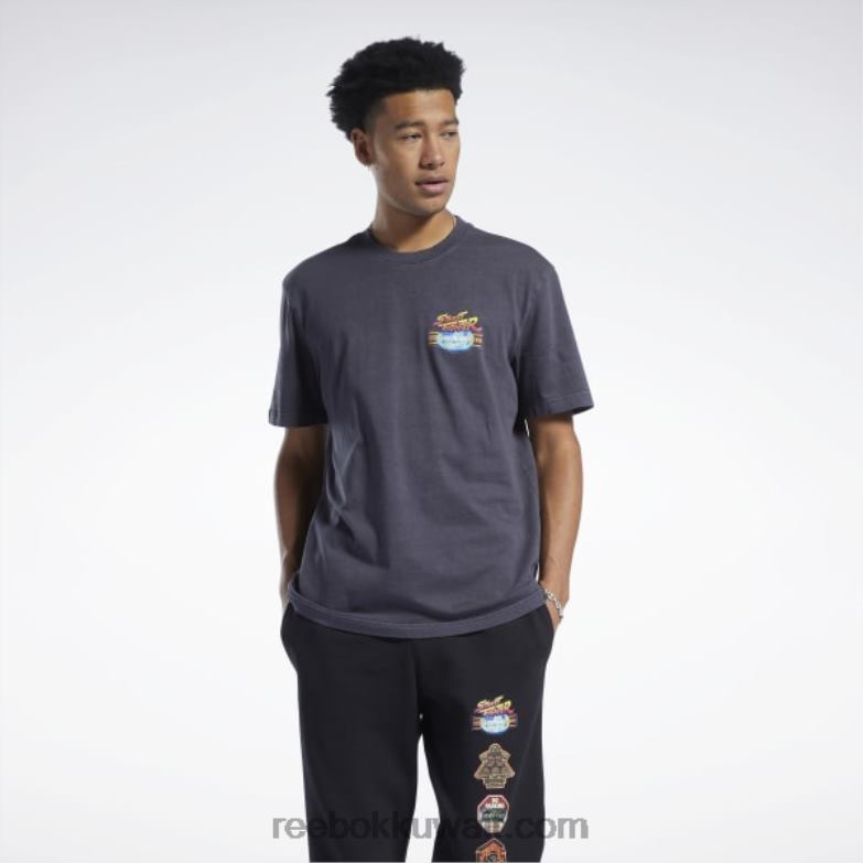 أسود تي شيرت برسومات ستريت فايتر Reebok 0NZ0F362