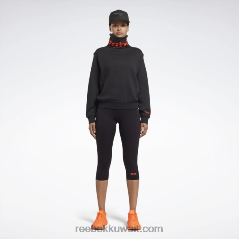 نحيف أسود / برتقالي ألتيما فيكتوريا بيكهام الطربوش الطربوش البلوز الرقبة Reebok 0NZ0F401