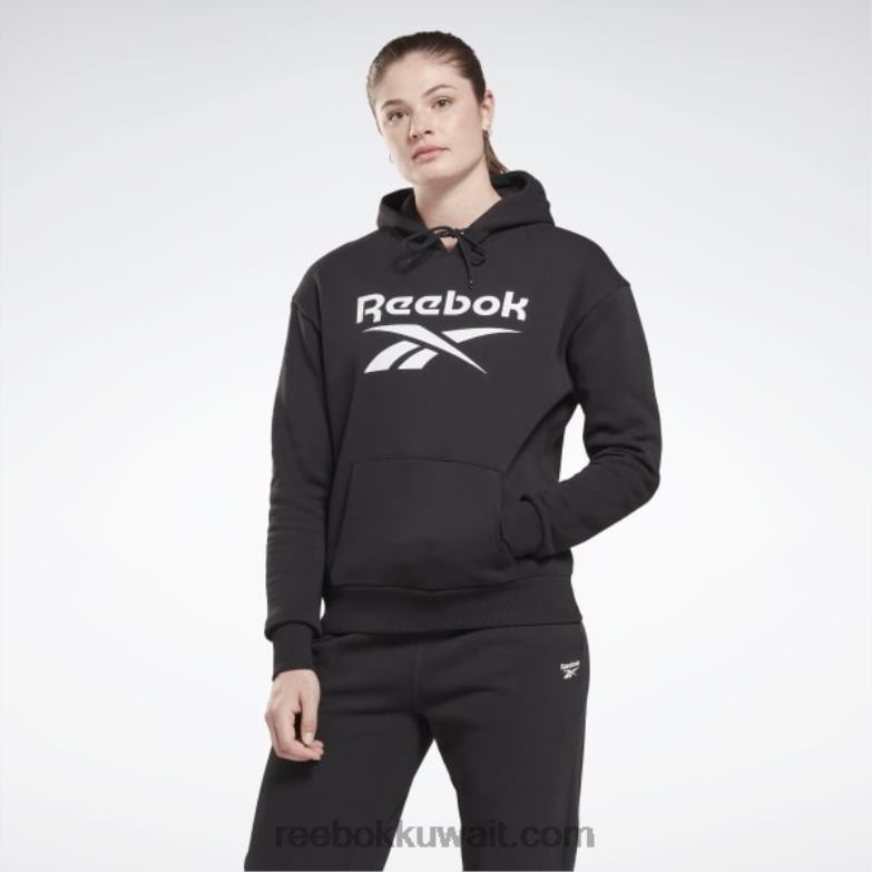 نحيف أسود سويت شيرت صوف بشعار الماركة كبير Reebok 0NZ0F408