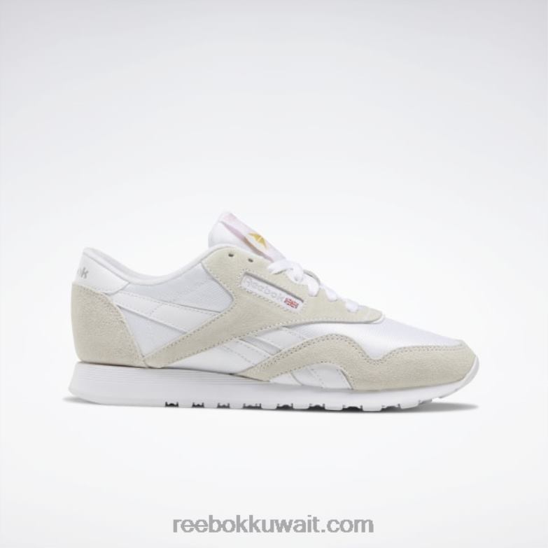 أبيض / رمادي فاتح أحذية نسائية نايلون كلاسيكية Reebok 0NZ0F467