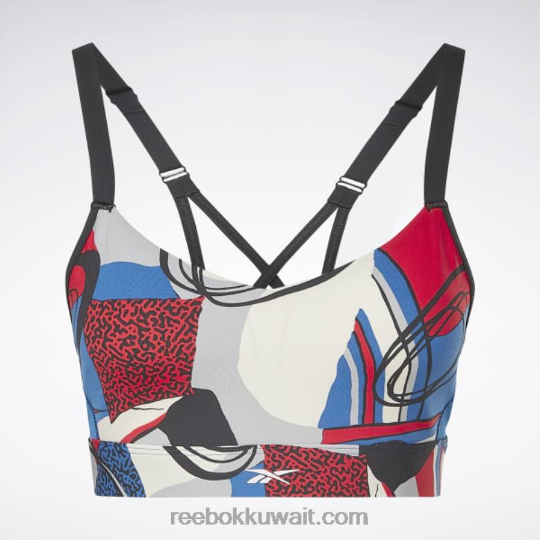 نحيف ناقلات الأزرق لوكس أداء حمالة صدر سترابي الرسم Reebok 0NZ0F533