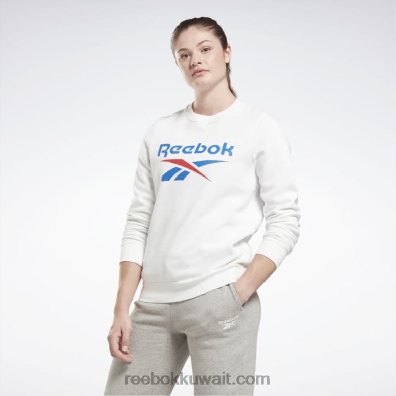 نحيف أبيض سويت شيرت صوف بشعار الماركة كبير Reebok 0NZ0F597