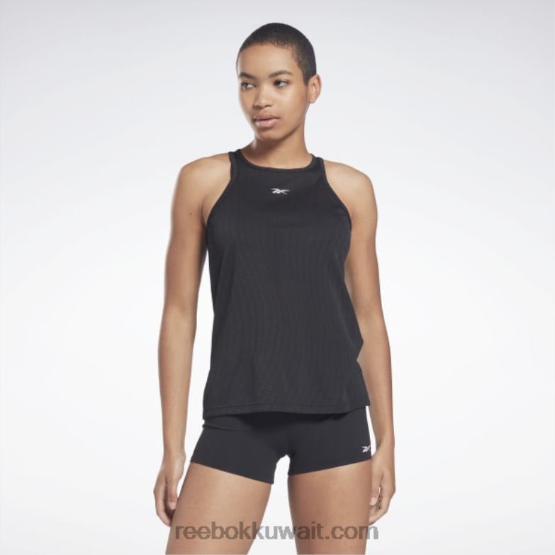 نحيف أسود متحد مع أعلى خزان اللياقة البدنية مثقبة Reebok 0NZ0F598