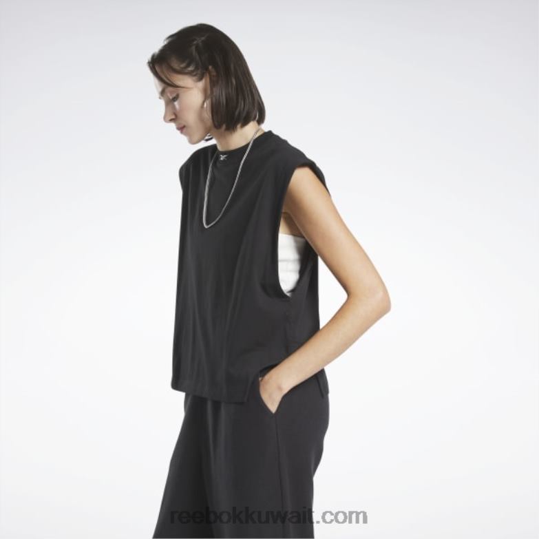 نحيف أسود أعلى خزان العضلات جيرسي الكلاسيكية Reebok 0NZ0F627