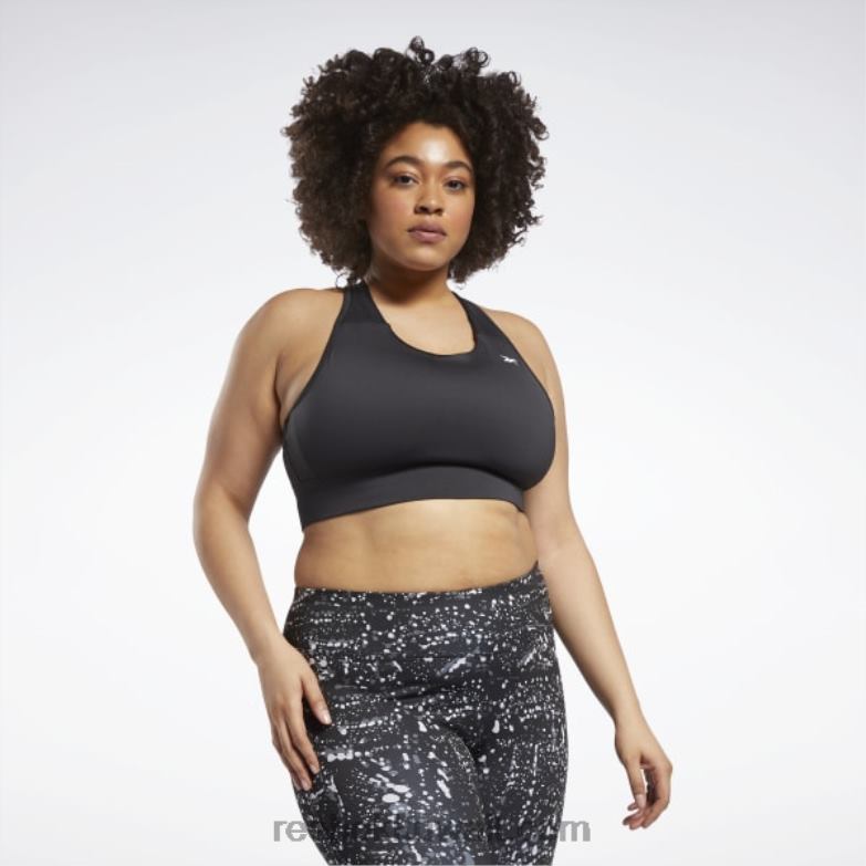نحيف أسود الليل حمالة صدر رياضية ضروريات الجري (حجم كبير) Reebok 0NZ0F630
