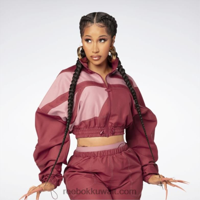 نحيف الترياتلون الأحمر سترة كاردي ب الساتان المنسوجة Reebok 0NZ0F70