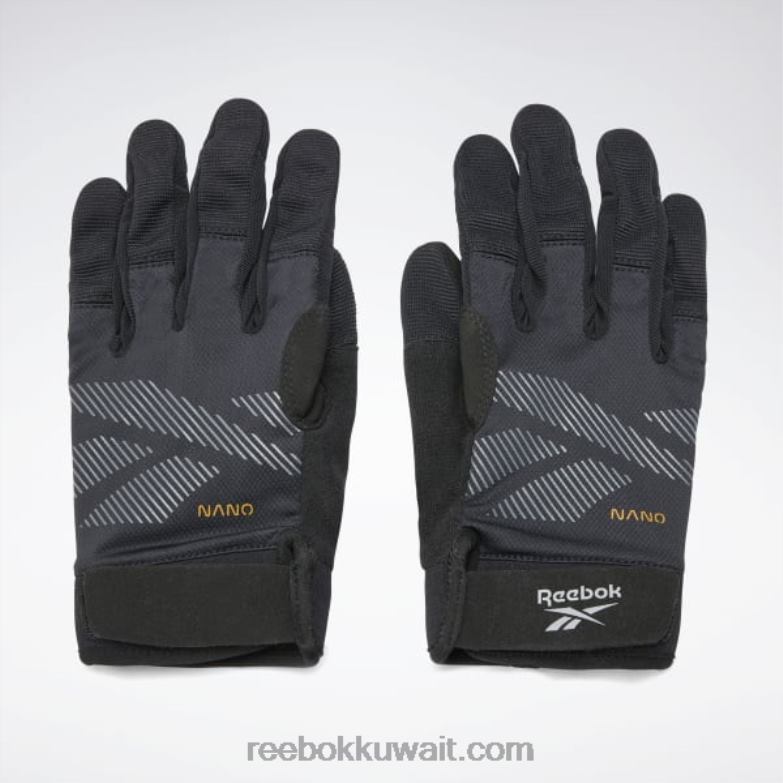 أسود متحد بقفازات تدريب اللياقة البدنية Reebok 0NZ0F709