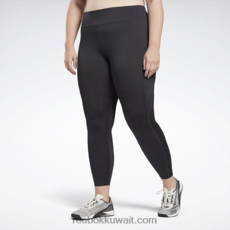نحيف أسود الليل طماق شبكة جاهزة للتمارين الرياضية (حجم كبير) Reebok 0NZ0F777