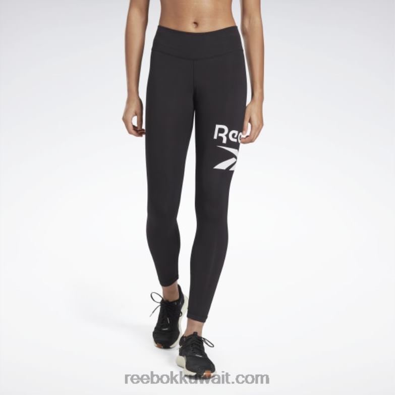 نحيف أسود ليقنز بشعار الماركة Reebok 0NZ0F818