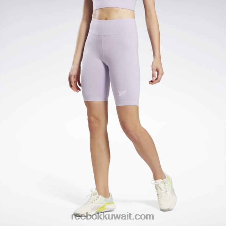 نحيف واحة بنفسجية شورت مجسم بشعار الماركة Reebok 0NZ0F838