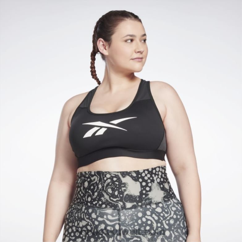 نحيف أسود حمالة صدر رياضية متسابق ناقلات لوكس (حجم كبير) Reebok 0NZ0F840