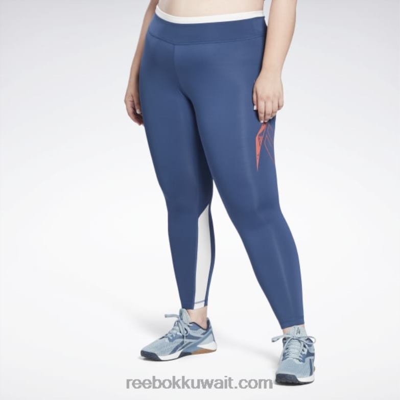 نحيف الباتيك الأزرق طماق ناقلات جاهزة للتمارين الرياضية (حجم كبير) Reebok 0NZ0F900